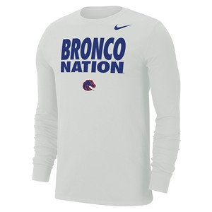 17 - Boise State Long Sleeve T-Shirt - Bronco Nation Over Logo by Nike -  photondust